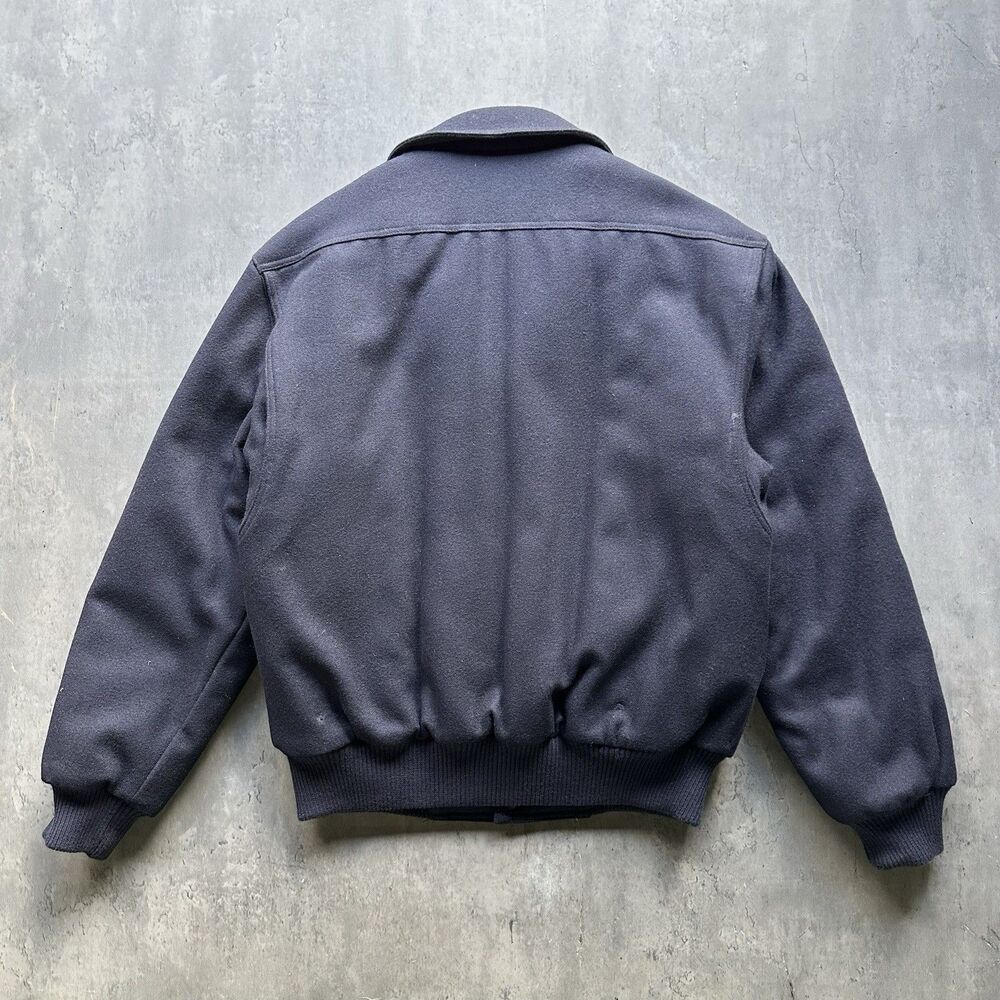 Vintage Members Only Mens Wool Bomber Jacket Sz 40 Medium Navy Blue Quilted 90s - Picture 2 of 14